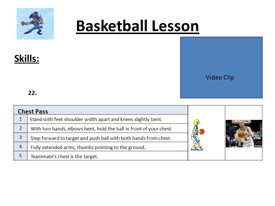 Basketball Lesson Skills: Video Clip 22. Chest Pass