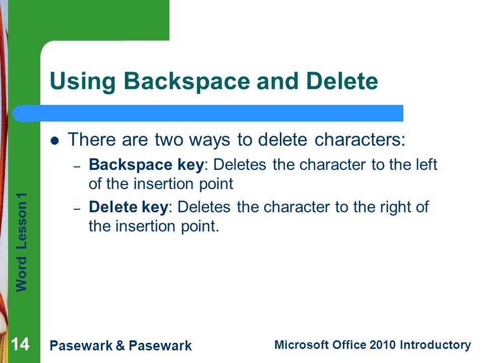 Using Backspace and Delete