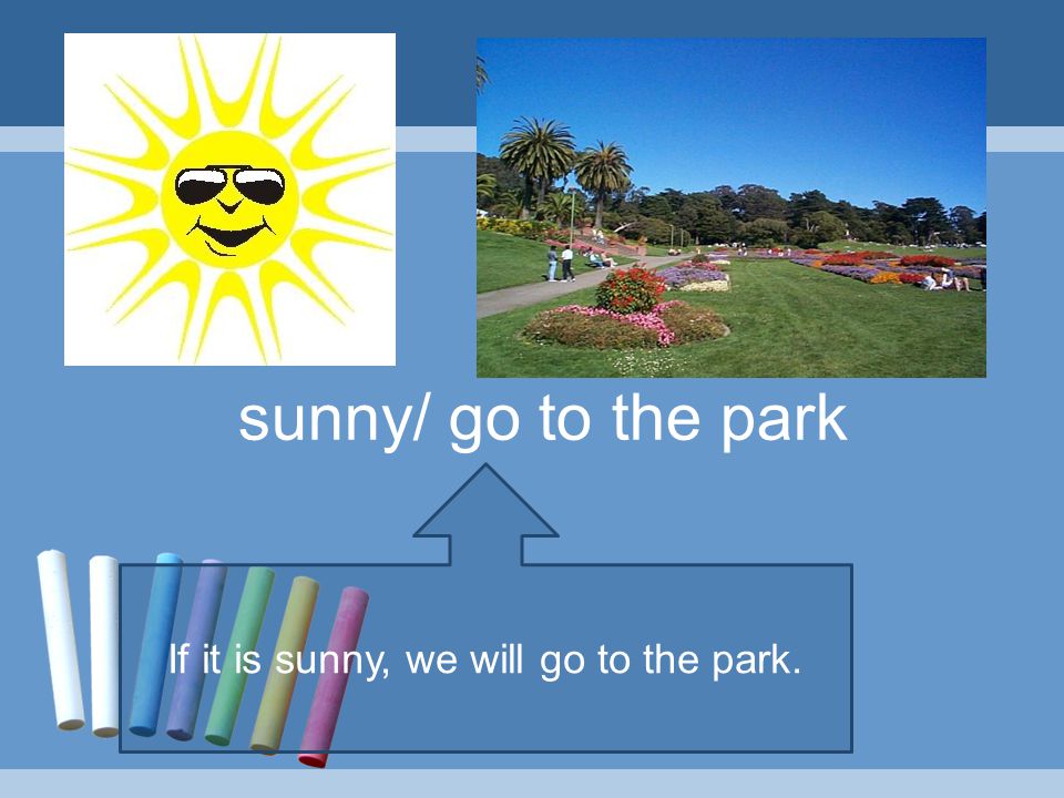 If it is sunny, we will go to the park.