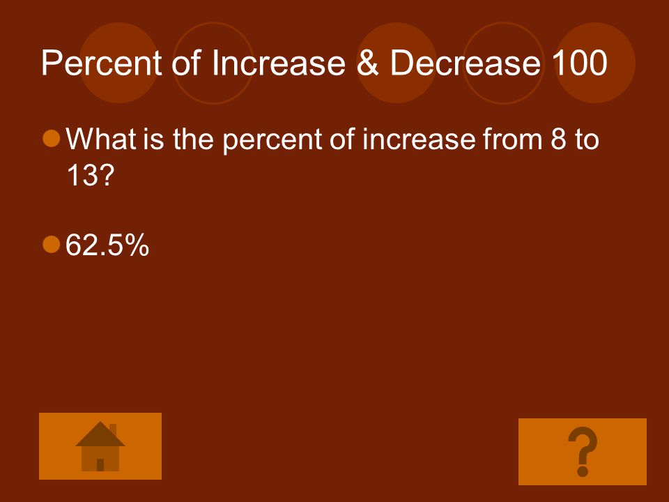 Percent of Increase & Decrease 100