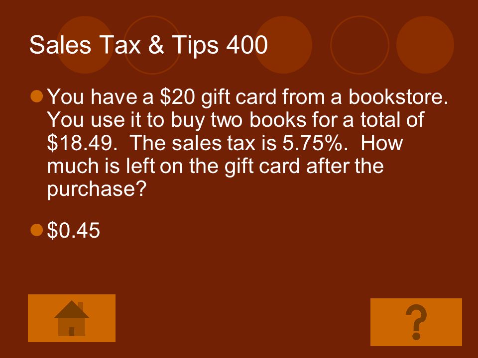 Sales Tax & Tips 400