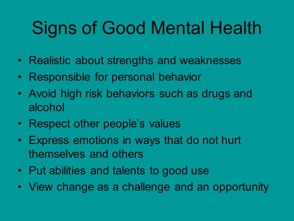 Signs of Good Mental Health