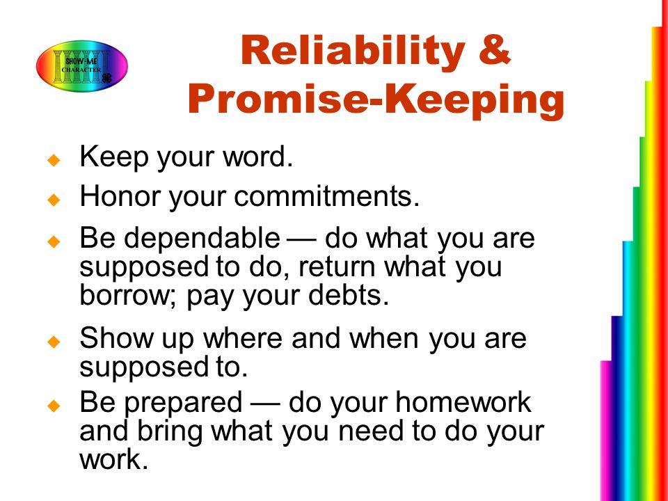 Reliability & Promise-Keeping