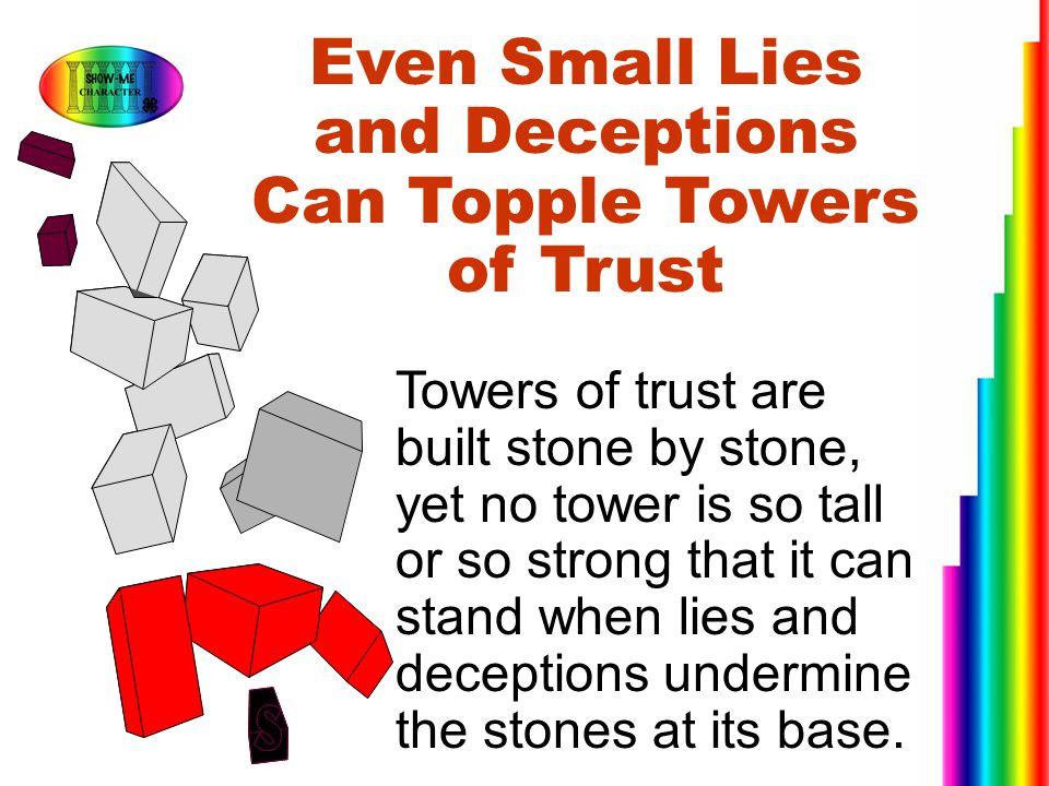 Even Small Lies and Deceptions Can Topple Towers of Trust
