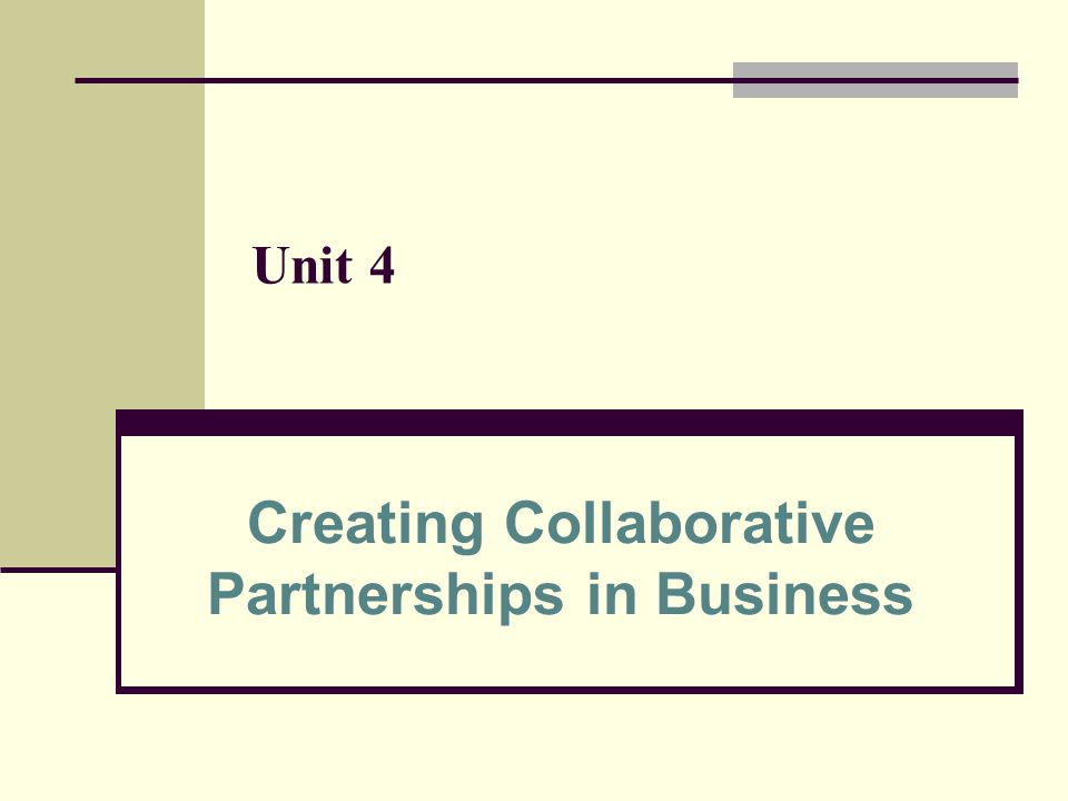 Creating Collaborative Partnerships in Business