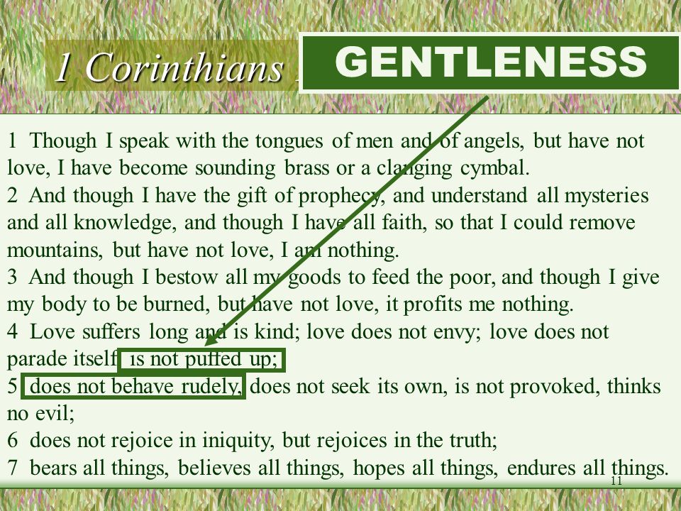 1 Corinthians 13:1-7 (LOVE) GENTLENESS