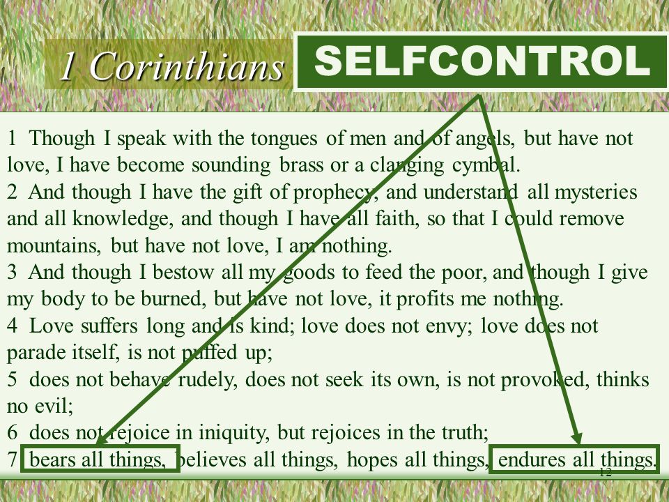 1 Corinthians 13:1-7 (LOVE) SELFCONTROL