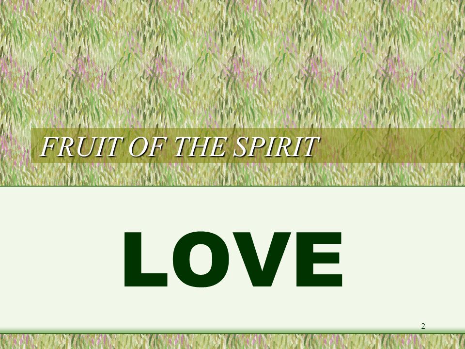 FRUIT OF THE SPIRIT LOVE (1) LOVE