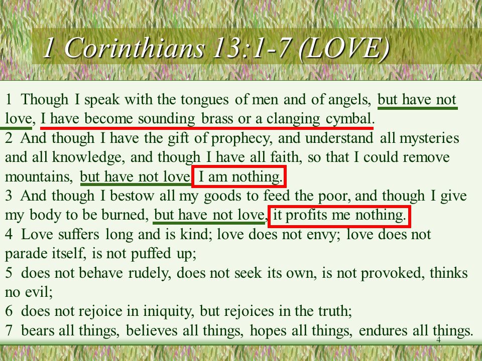 1 Corinthians 13:1-7 (LOVE)