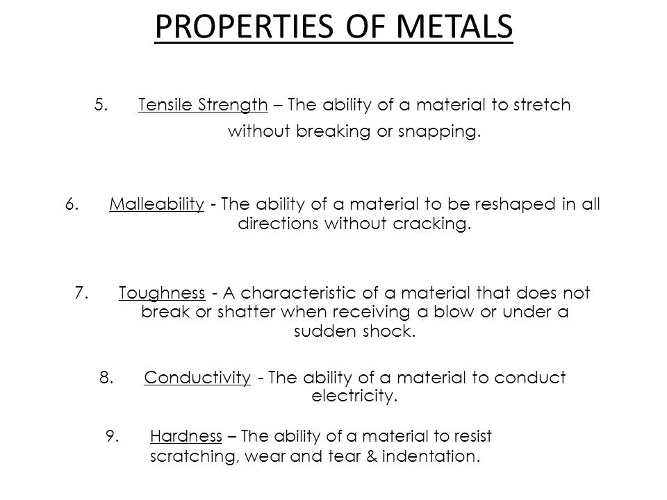 Conductivity - The ability of a material to conduct electricity.