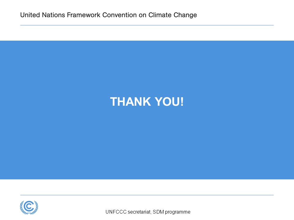 Presentation title THANK YOU! UNFCCC secretariat, SDM programme