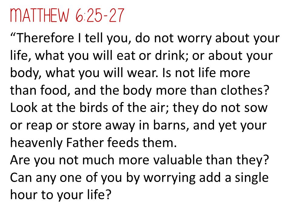 Matthew 6:25-27
