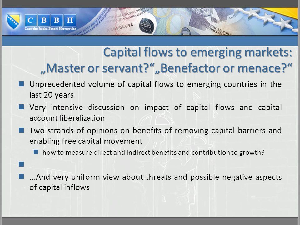Capital flows to emerging markets: „Master or servant