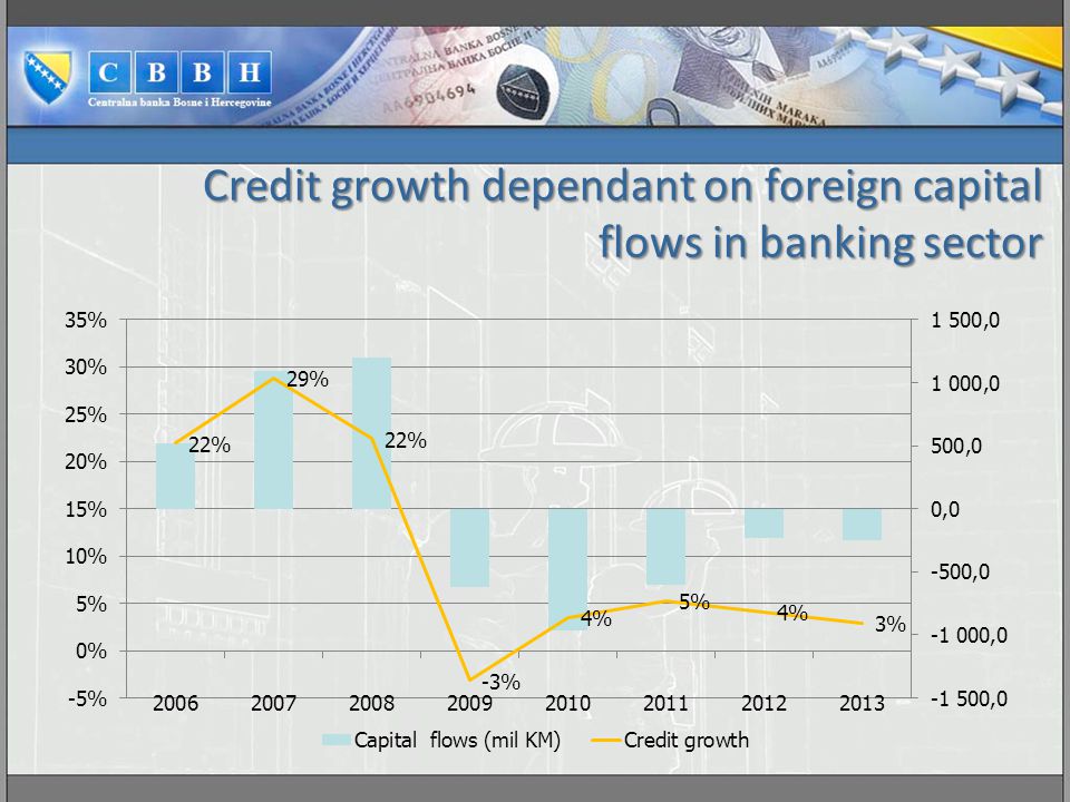 Credit growth dependant on foreign capital flows in banking sector