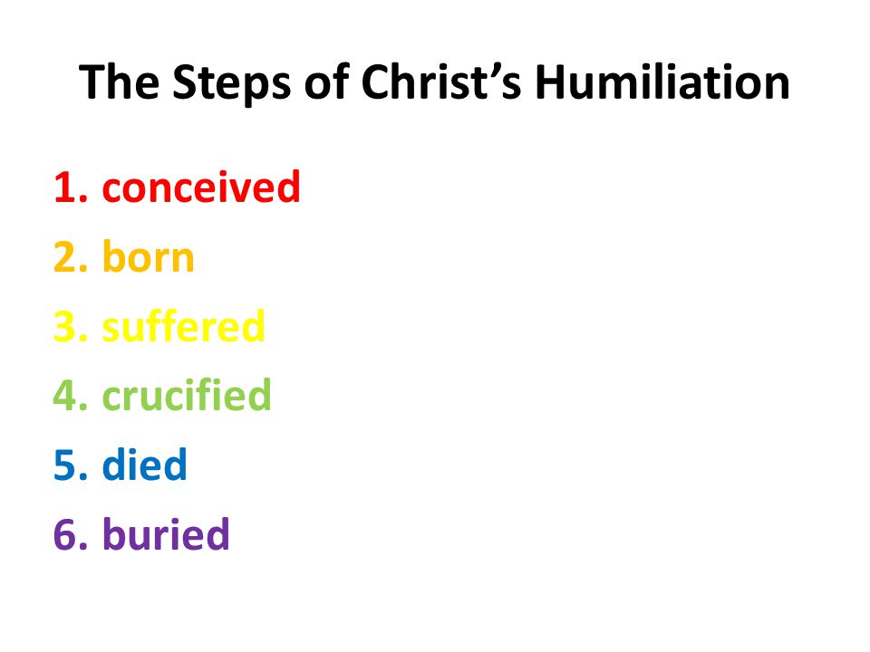 The Steps of Christ’s Humiliation