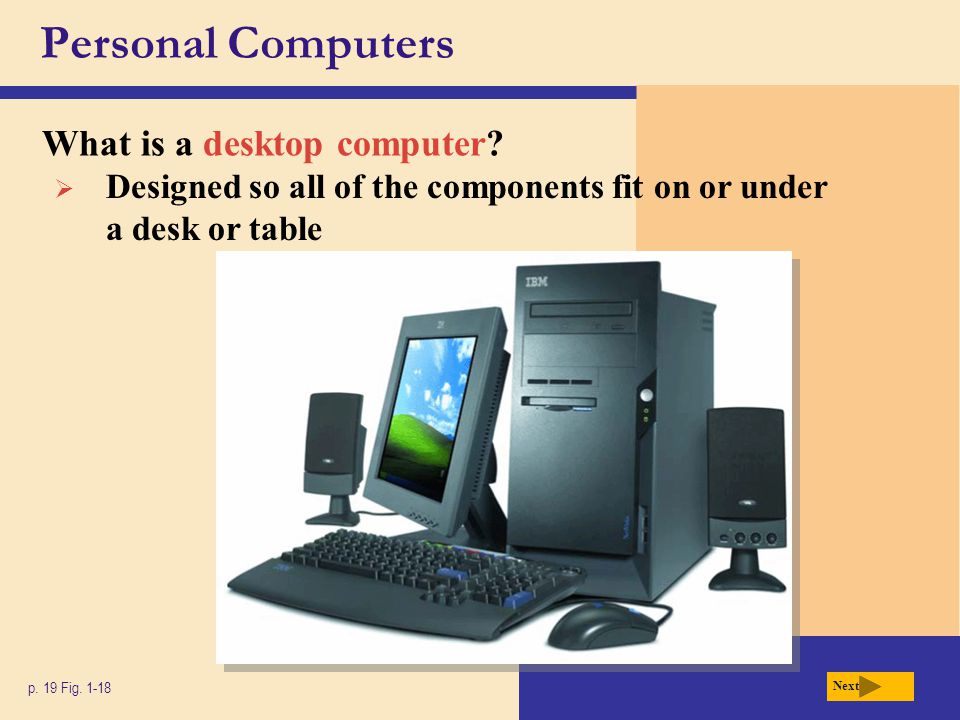 Personal Computers What is a desktop computer