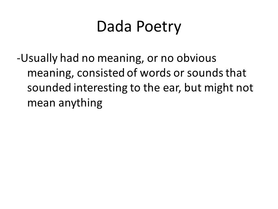 Dada Poetry