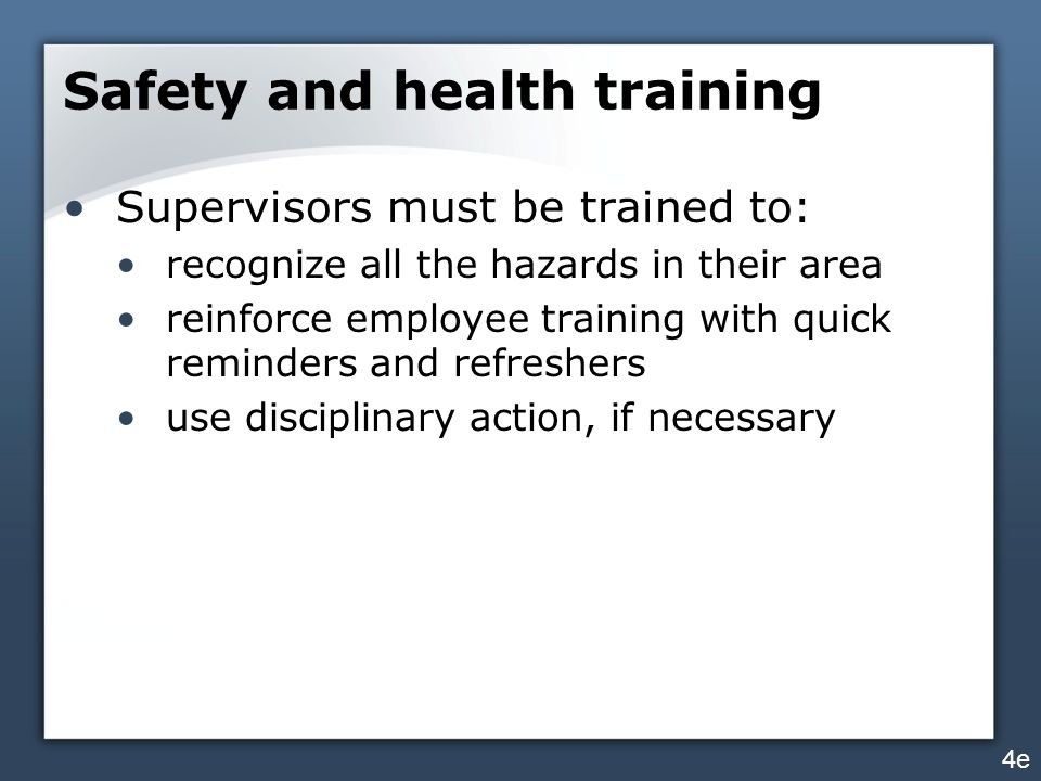 Safety and health training