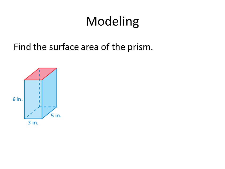 Modeling Find the surface area of the prism.