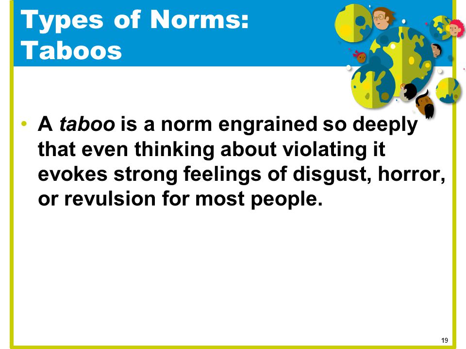 Types of Norms: Taboos