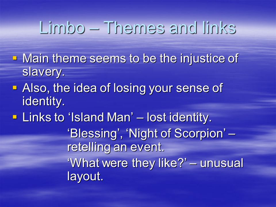 Limbo – Themes and links