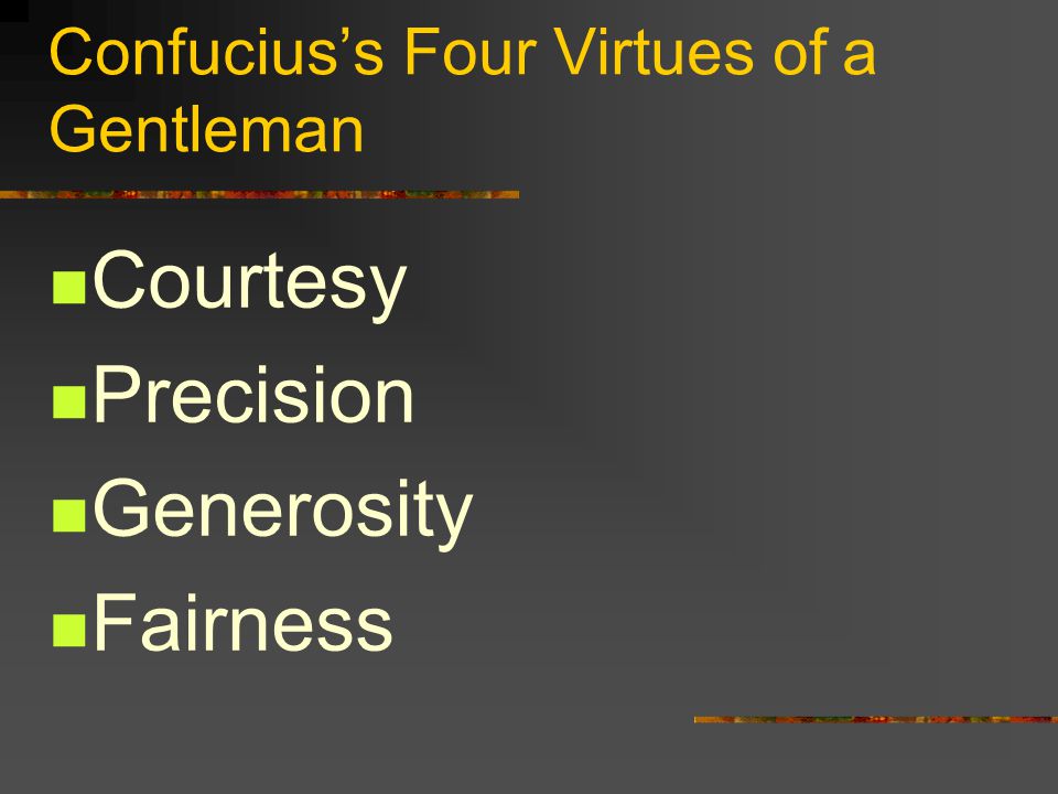 Confucius’s Four Virtues of a Gentleman