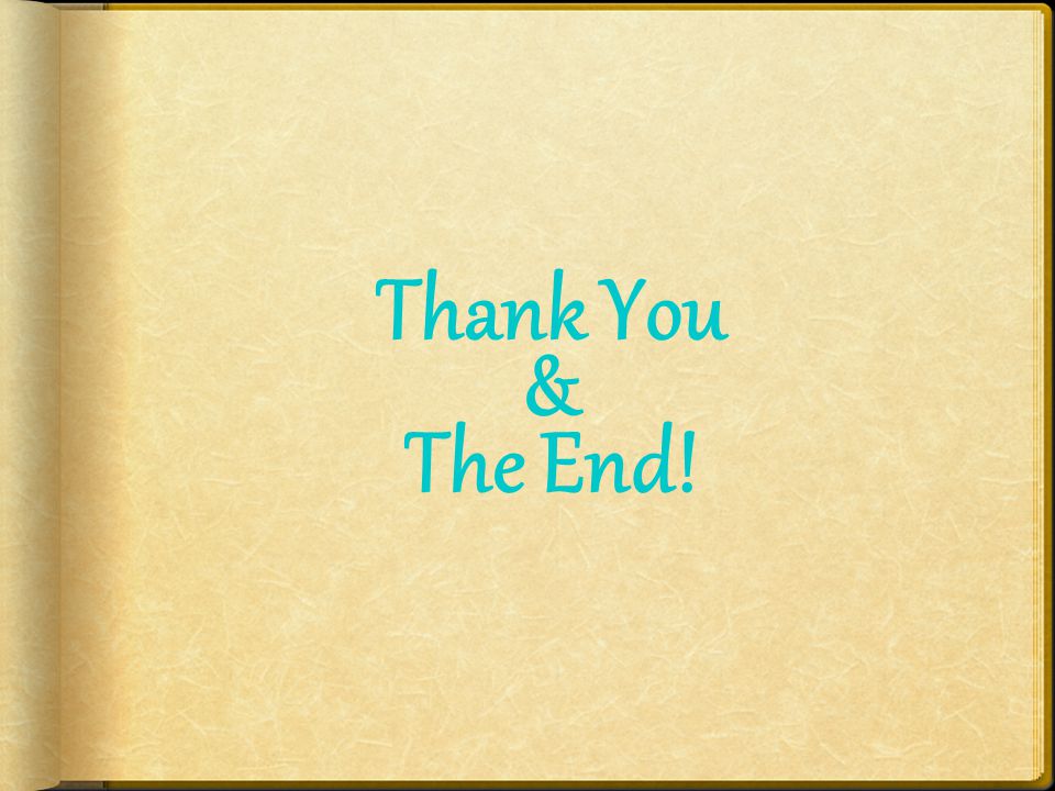 Thank You & The End!