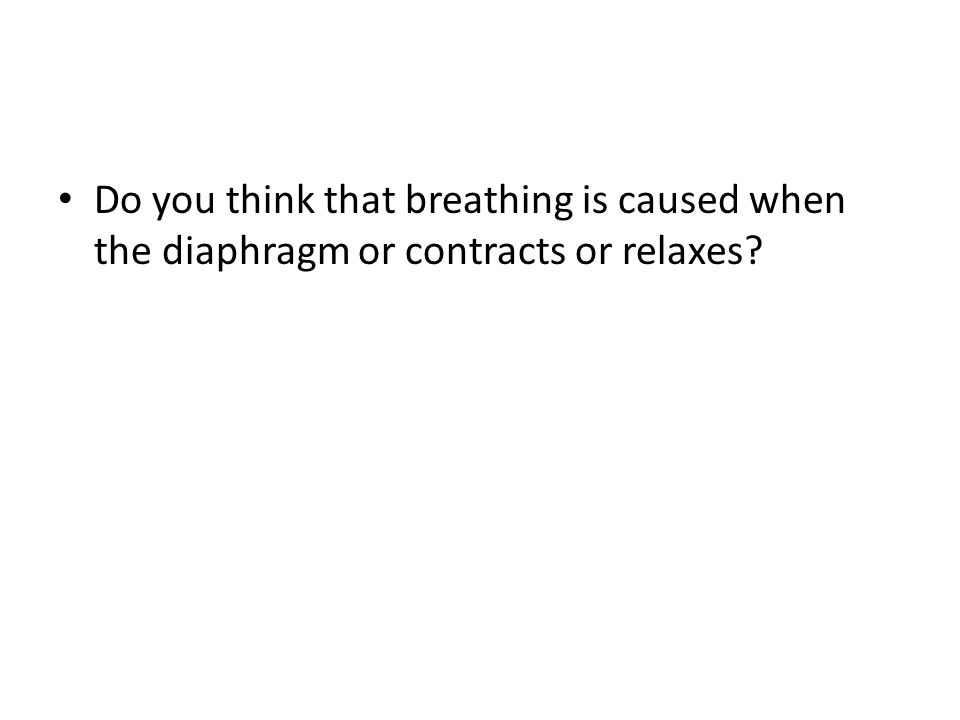Do you think that breathing is caused when the diaphragm or contracts or relaxes