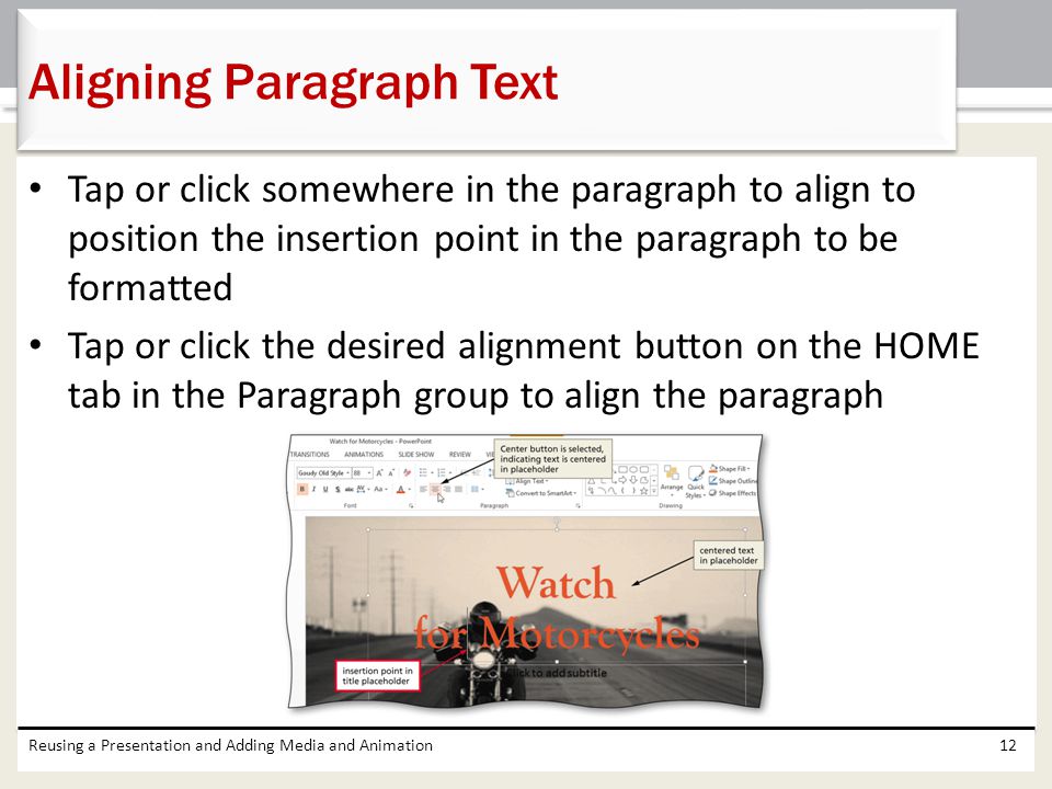 Aligning Paragraph Text