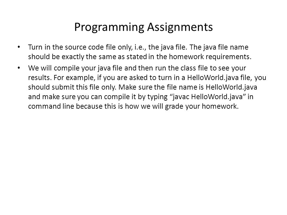 Programming Assignments