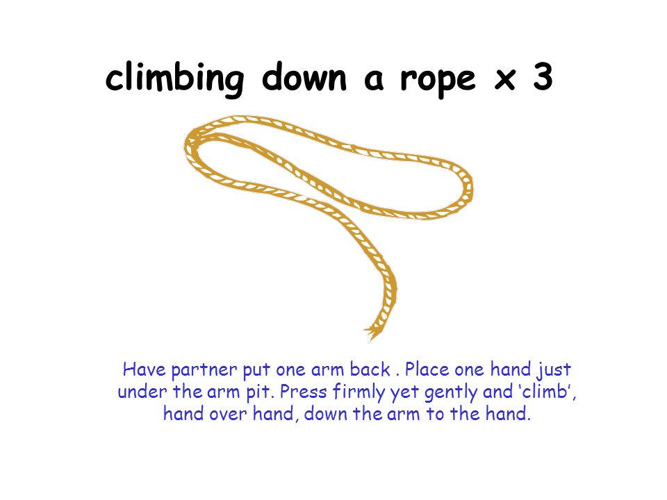 climbing down a rope x 3