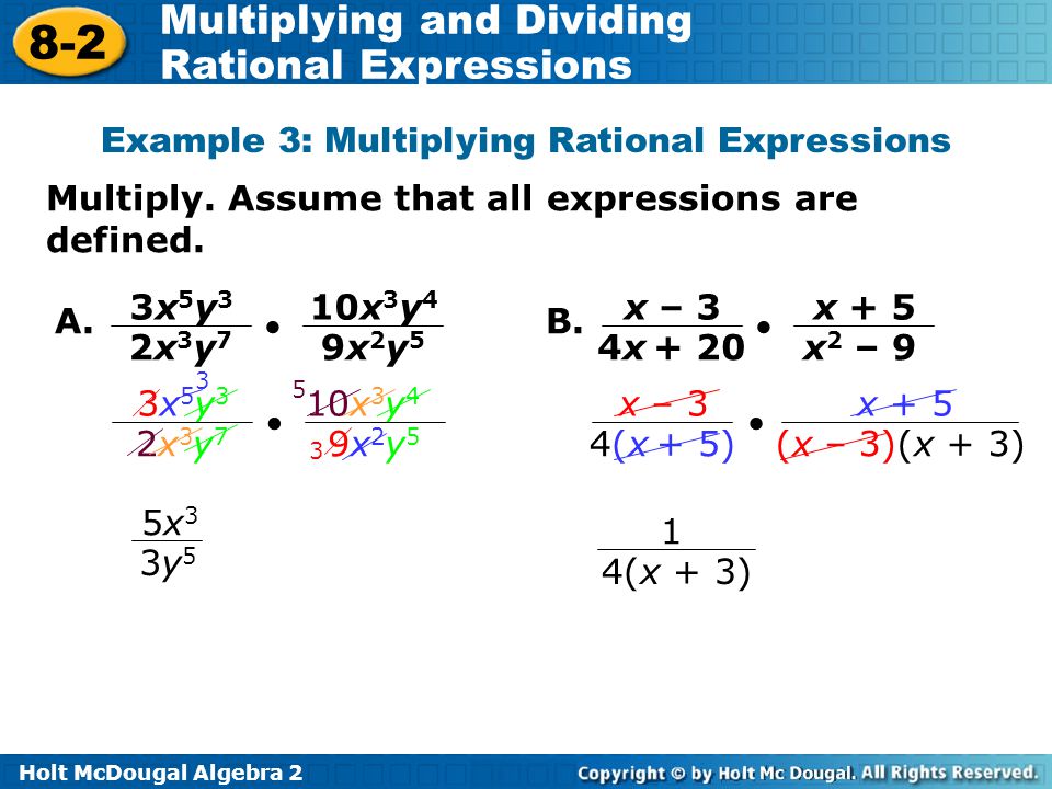 Example 3: Multiplying Rational Expressions