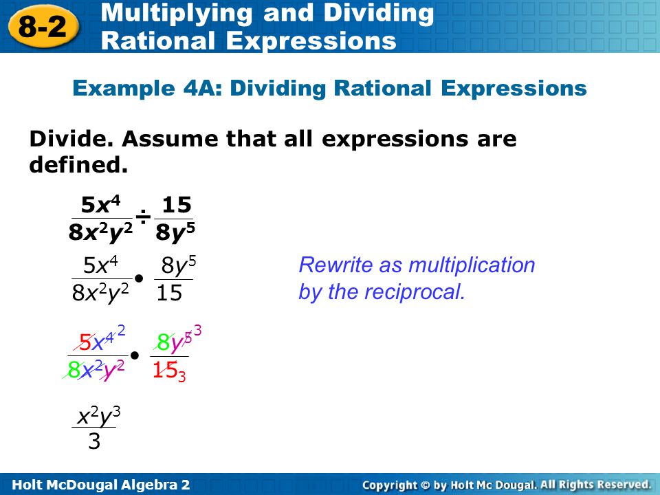 Example 4A: Dividing Rational Expressions