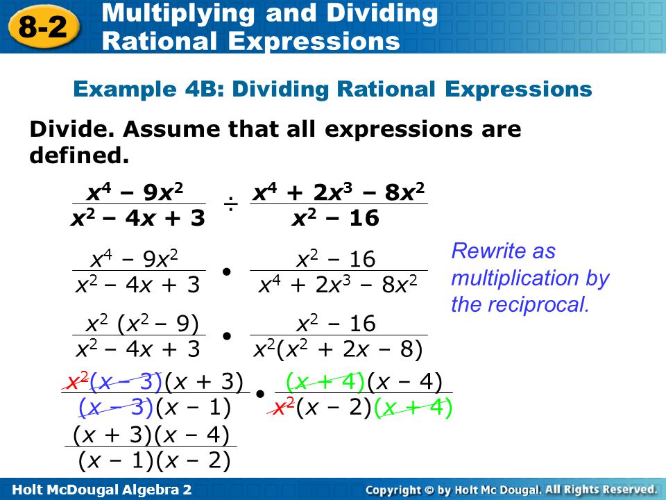 Example 4B: Dividing Rational Expressions