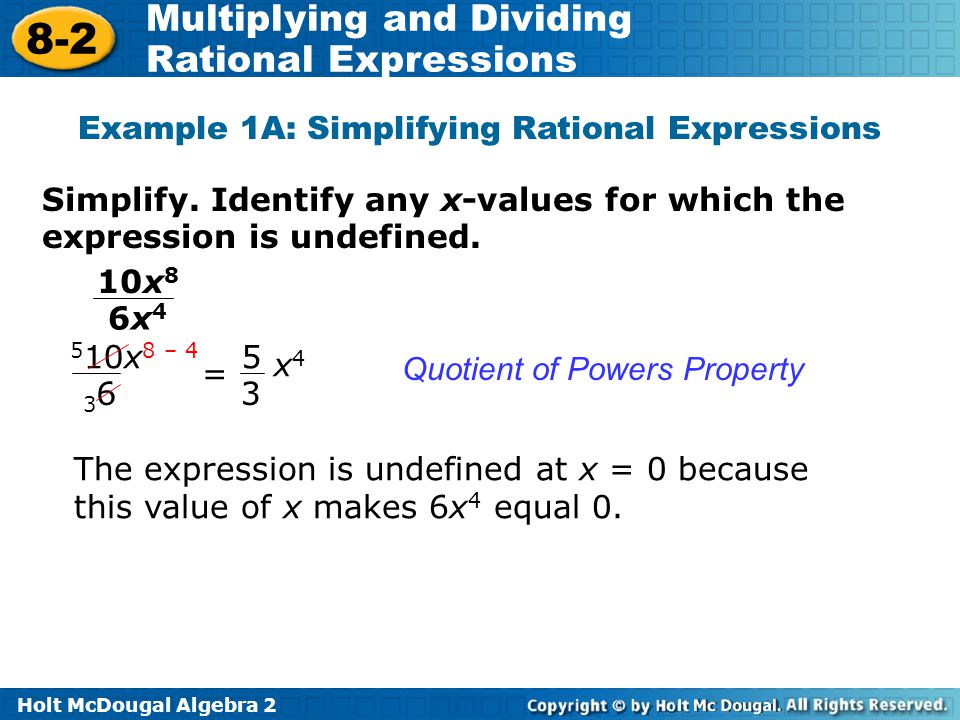 Example 1A: Simplifying Rational Expressions
