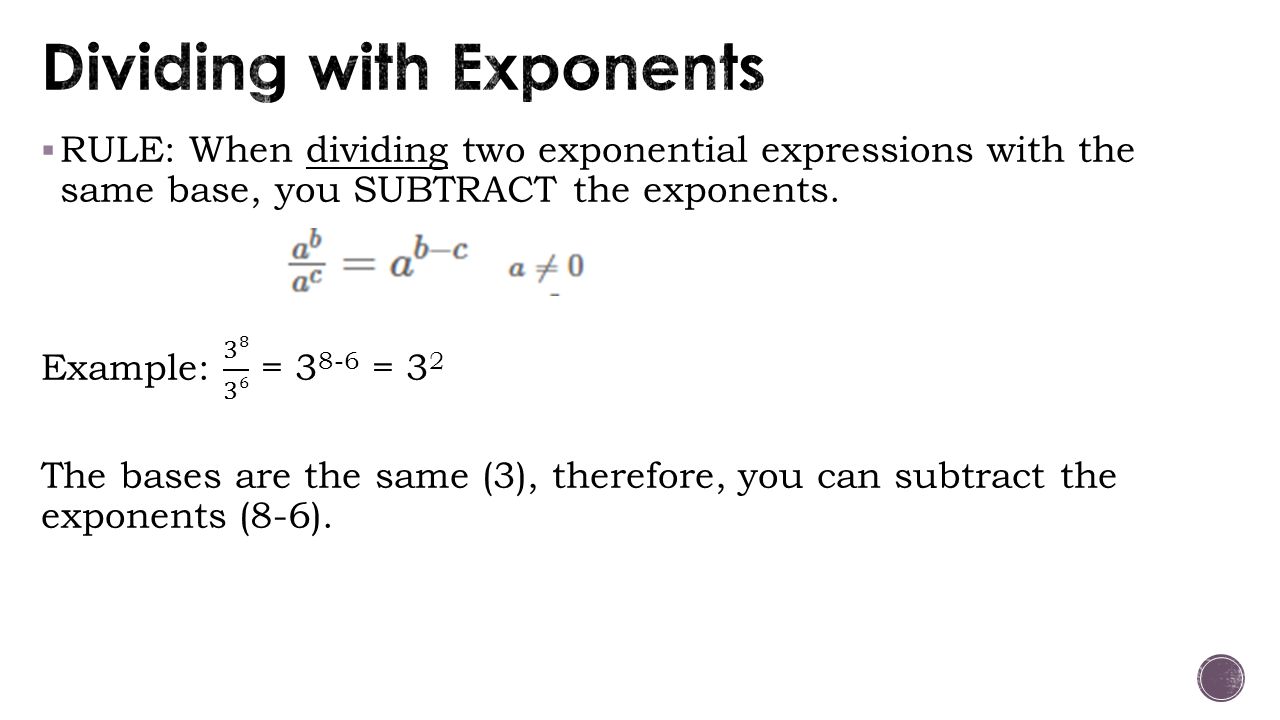 Dividing with Exponents