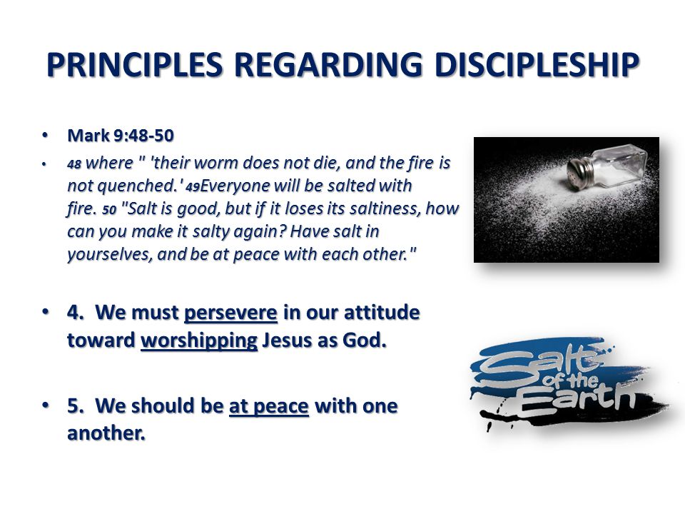 PRINCIPLES REGARDING DISCIPLESHIP