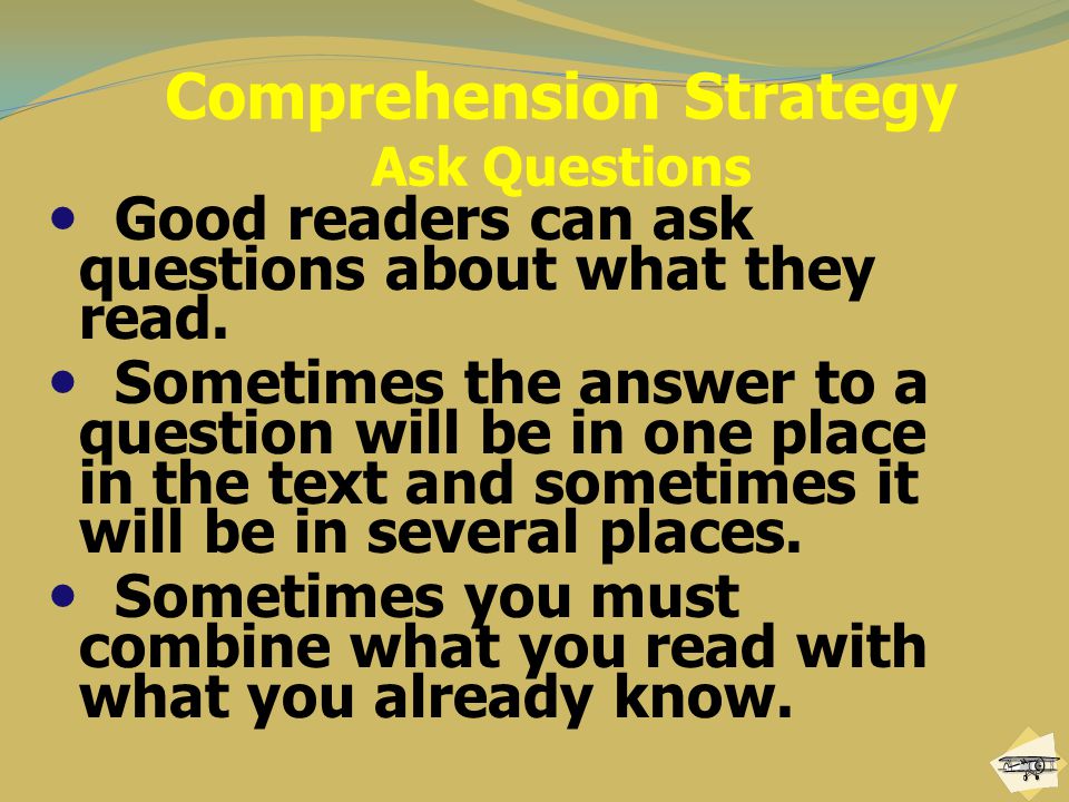 Comprehension Strategy Ask Questions