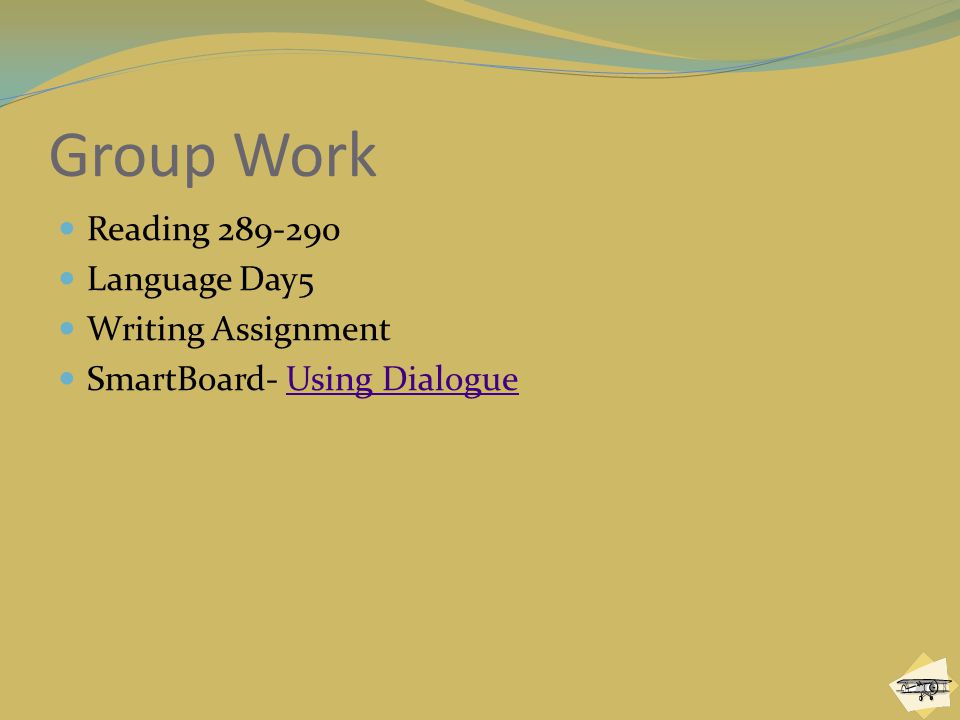 Group Work Reading Language Day5 Writing Assignment