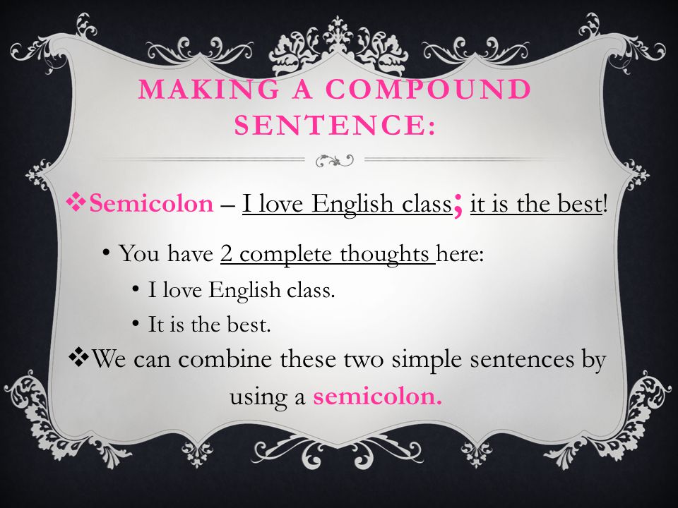 Making a compound sentence:
