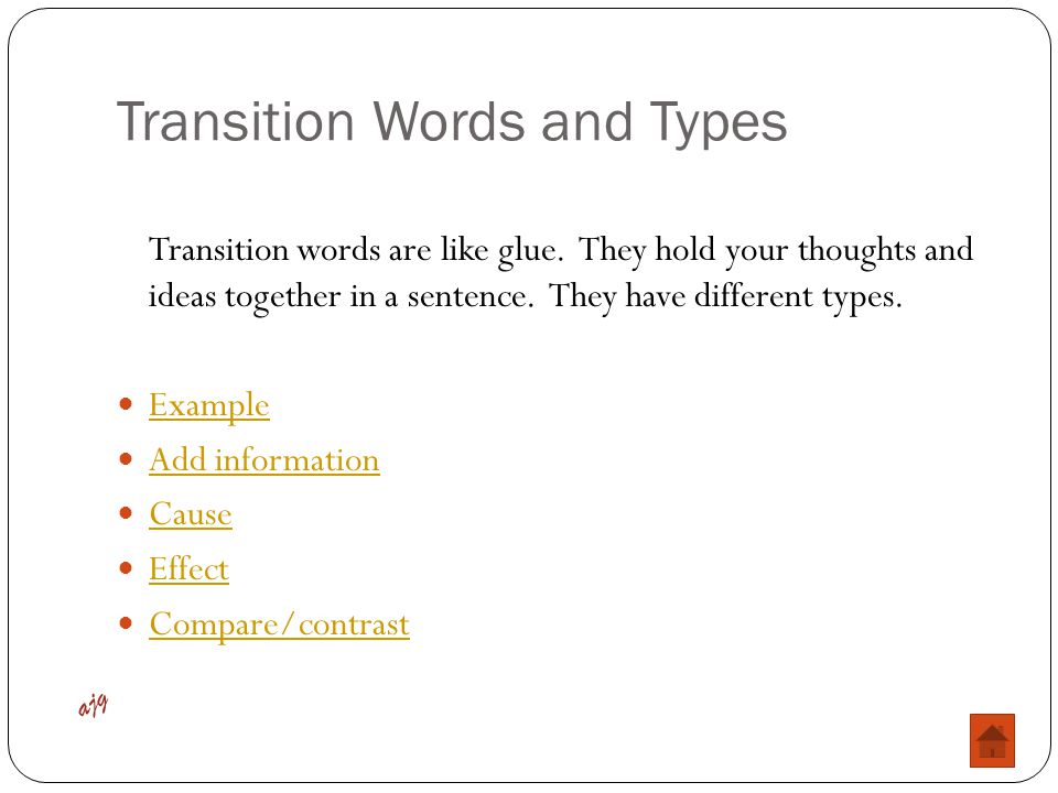 Transition Words and Types