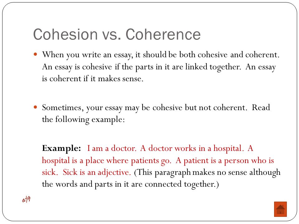 Cohesion vs. Coherence