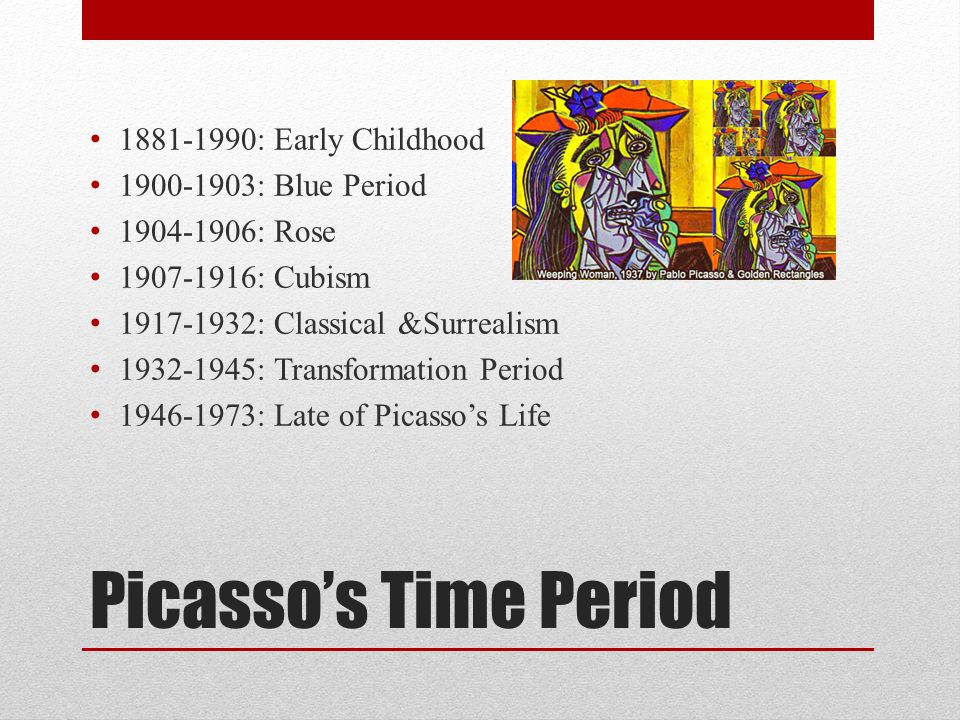 Picasso’s Time Period : Early Childhood