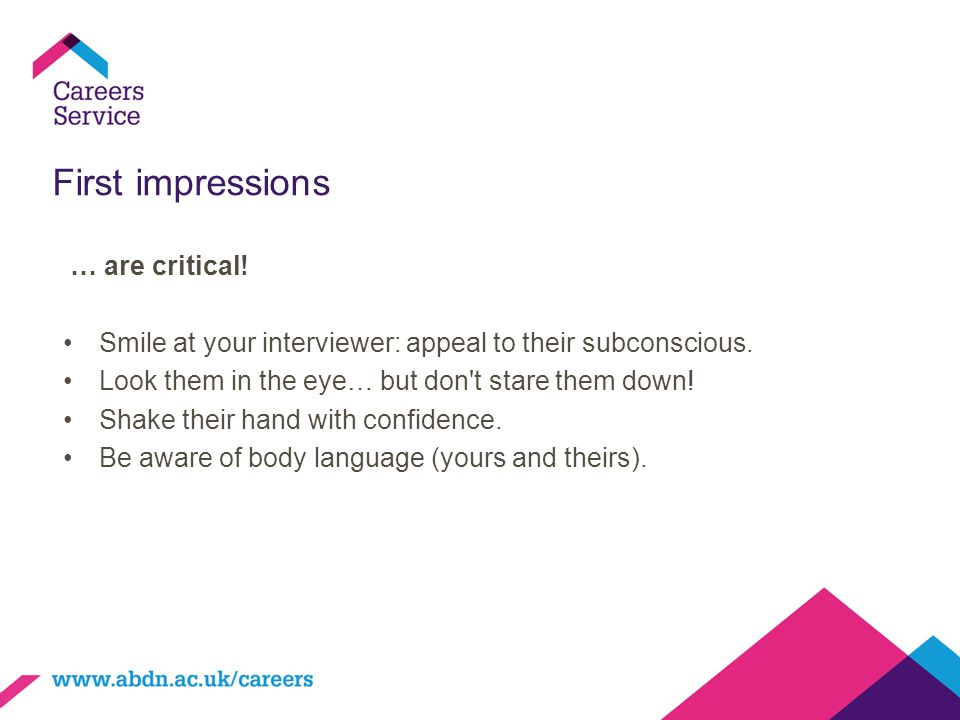First impressions … are critical!
