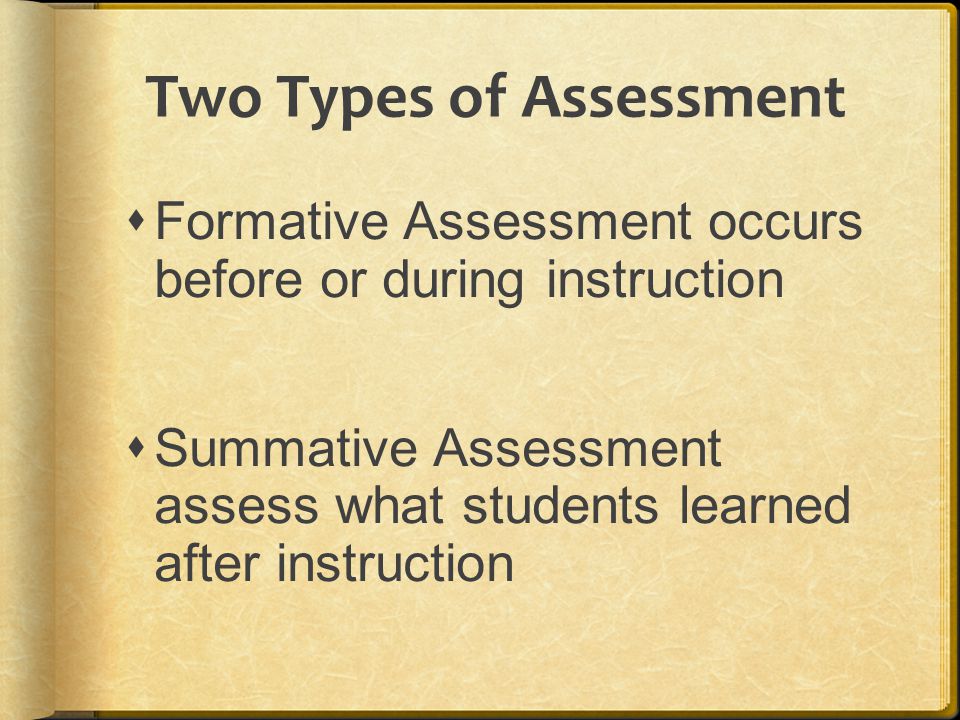 Two Types of Assessment