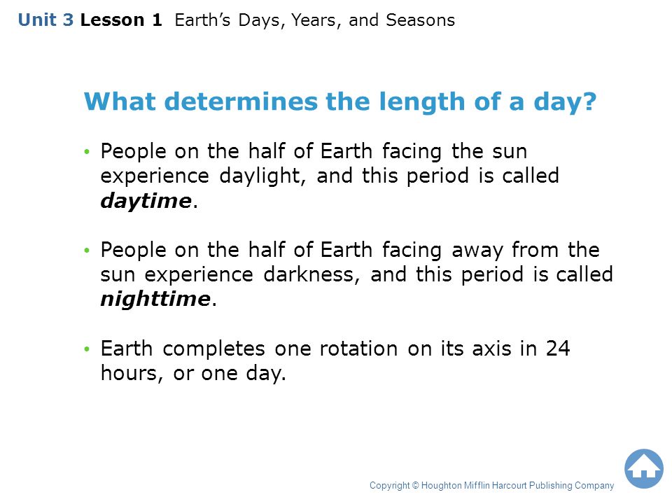 What determines the length of a day