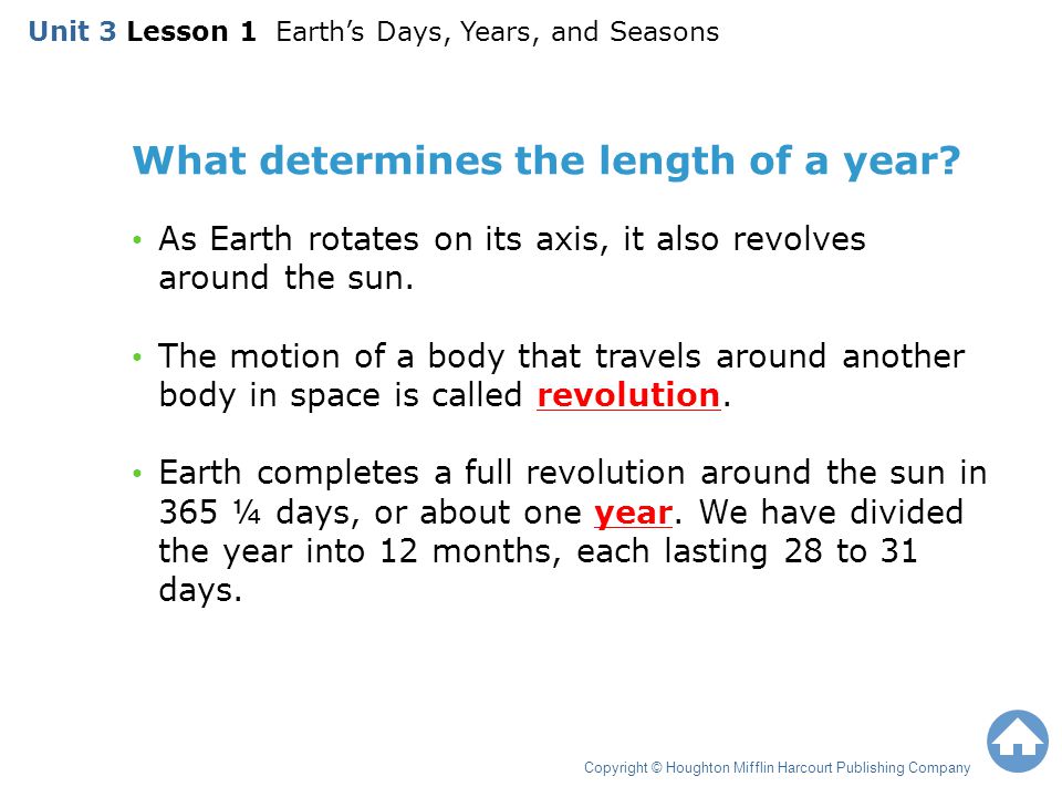 What determines the length of a year