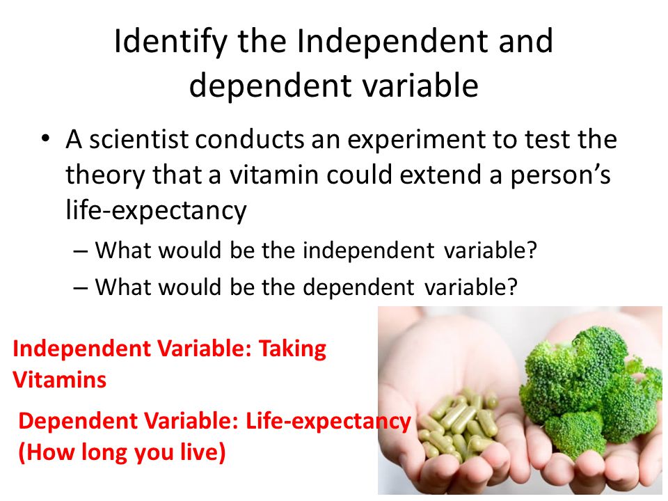 Identify the Independent and dependent variable