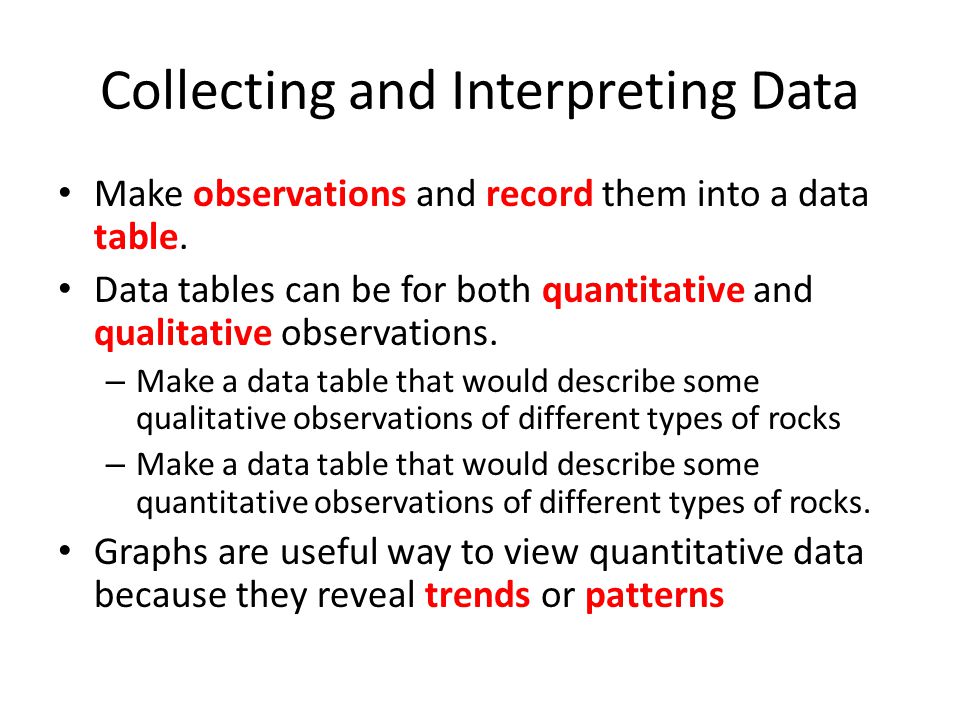 Collecting and Interpreting Data