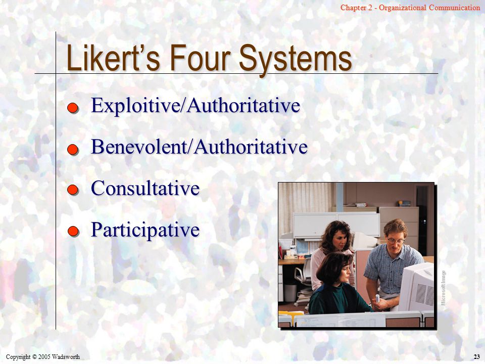 Likert’s Four Systems Exploitive/Authoritative